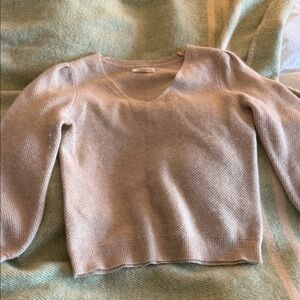 Velvet by Graham & Spencer Light Beige V-Neck Sweater